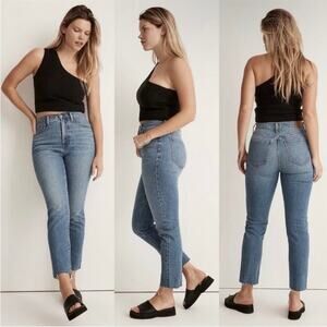 Madewell Sz 33 The Perfect Vintage Jean in Earlside Wash Raw-Hem Ankle Casual
